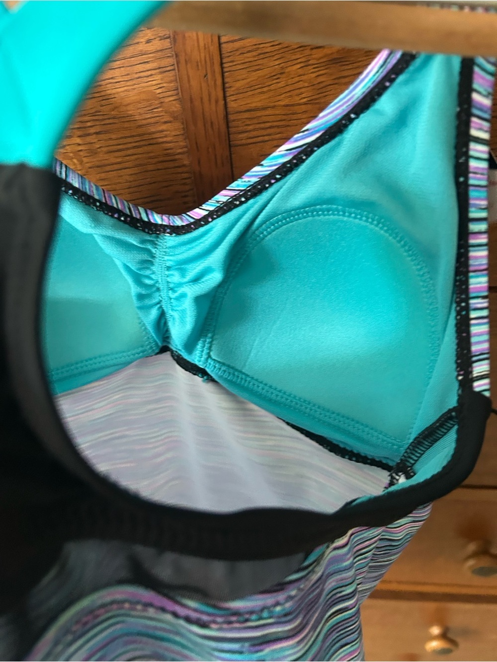 NWT-ZeroXposur Women’s Multicolor Striped Tankini Top-Size 6 - Picture 8 of 9